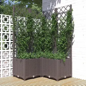 Pruun võreseinaga taimekast, PP, 80 x 80 x 136 cm