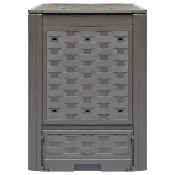 Aiakompostrid rotangi välimusega plastist, 2 tk, pruun, 300 l, 60 x 60 x 83 cm – 2