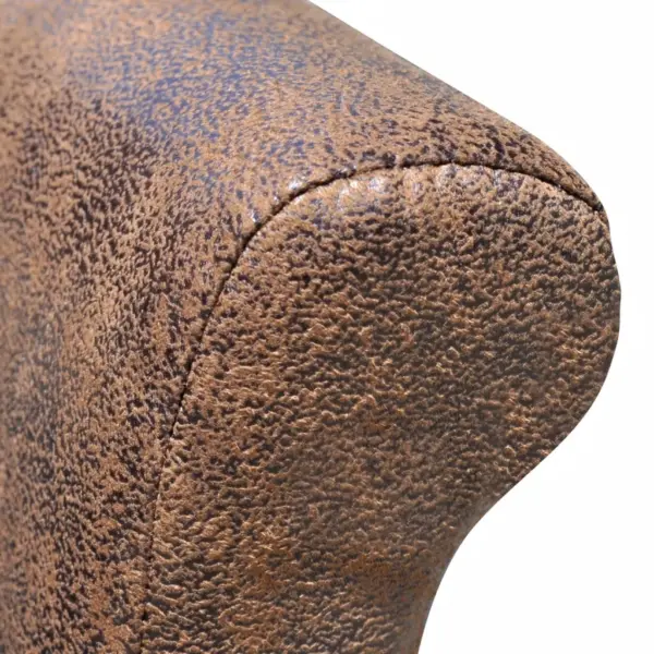 Pruunid söögitoolid puidust raamiga, seemisnahkse välimusega polüester, 4 tk – 4