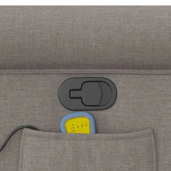 Vibratsioonmassaažiga lamamistool küljetasku ja käsijuhtimisega, pruunikashall kangas, 6-punktiline ilma soojenduseta massaaž, 73 x 91,5 x 102,5 cm – 8