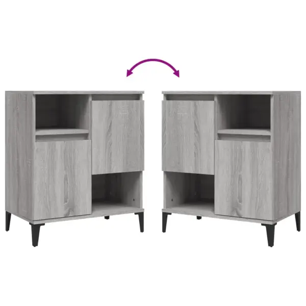 3-osaline puhvetkappide komplekt, hall Sonoma tamm, tehispuit ja metall, 60 x 35 x 70 cm – 7