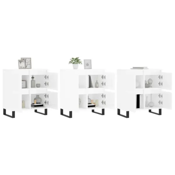 Puhvetkapid 3 tk, kõrgläikega valge tehispuit, 180 x 35 x 70 cm – 3