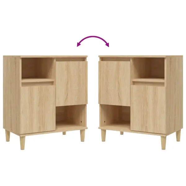 Puhvetkapid 3 tk, Sonoma tamm, tehispuit ja eukalüptipuit, 60 x 35 x 70 cm – 7