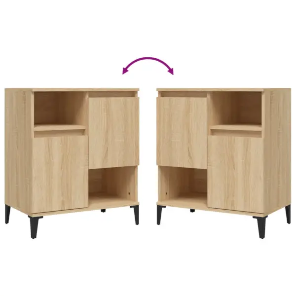 Puhvetkapid 3 tk, Sonoma tamm, tehispuit ja metall, 60 x 35 x 70 cm – 7