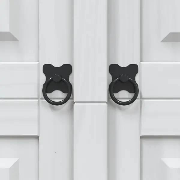 Puhvetkapp avatud riiulitega, täismännipuit, valge ja pruun, Corona seeria, 80 x 40 x 170 cm – 9