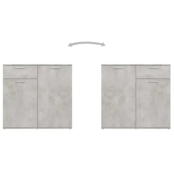 4 ukse ja 2 sahtliga puhvetkappide komplekt, betoonhall tehispuit, 2 x 80 x 36 x 75 cm – 5