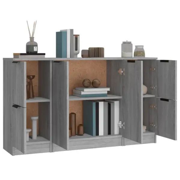 Puhvetkappide komplekt 3 tk, hall Sonoma tamm, tehispuit, 2 x 30 x 30 x 70 cm, 1 x 60 x 30 x 70 cm – 5