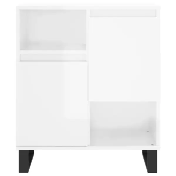 Puhvetkappide komplekt 3 tk, kõrgläikega valge tehispuit, 180 x 35 x 70 cm - 6