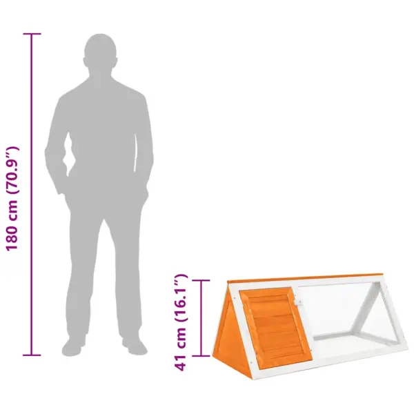Puidust jänesepuur vastupidava võrguga, pruun, 98 x 50 x 41 cm – 6