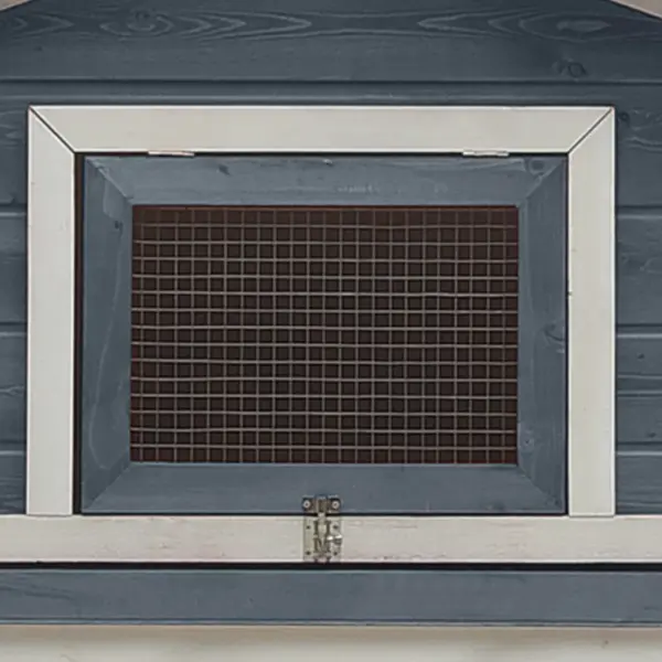 Ruumikas puidust küülikupuur aedikuga, hall-valge, 310 x 70 x 87 cm – 7