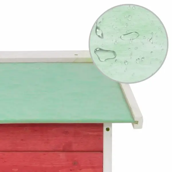 Robotniiduki garaaž, kuusepuit, punane-valge, 72 x 87 x 50 cm – 8