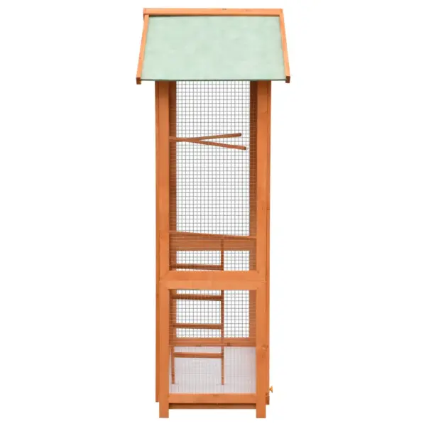 Puidust välilinnupuur veekindla katusega, pruun/roheline, 125,5 x 59,5 x 164 cm – 4