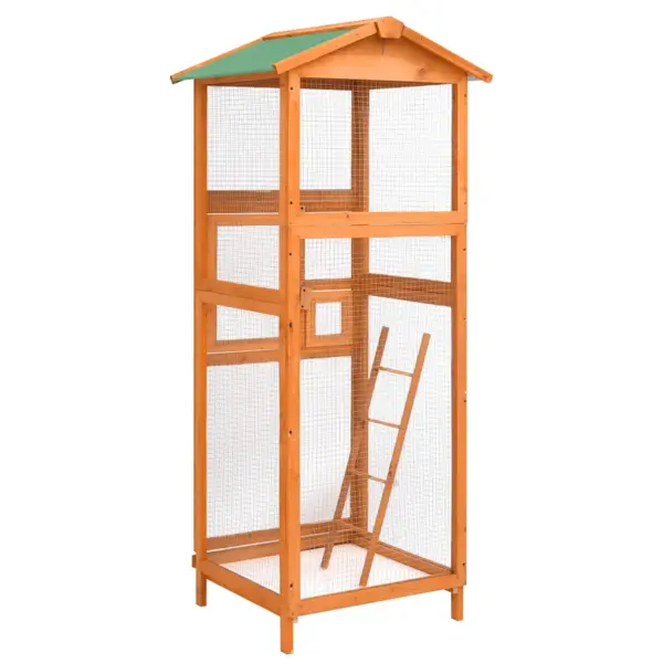 Puidust välilinnupuur veekindla katuse ja sahtliga, 68 x 62 x 166 cm – 5