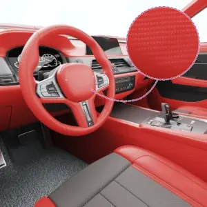 Iseliimuv 4D süsinikkiu mustriga autokile, punane, 2 tk, 100 x 150 cm