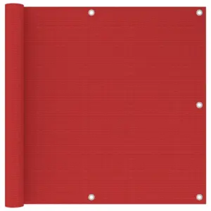 Punane HDPE rõdusirm privaatsuseks, 90 x 500 cm