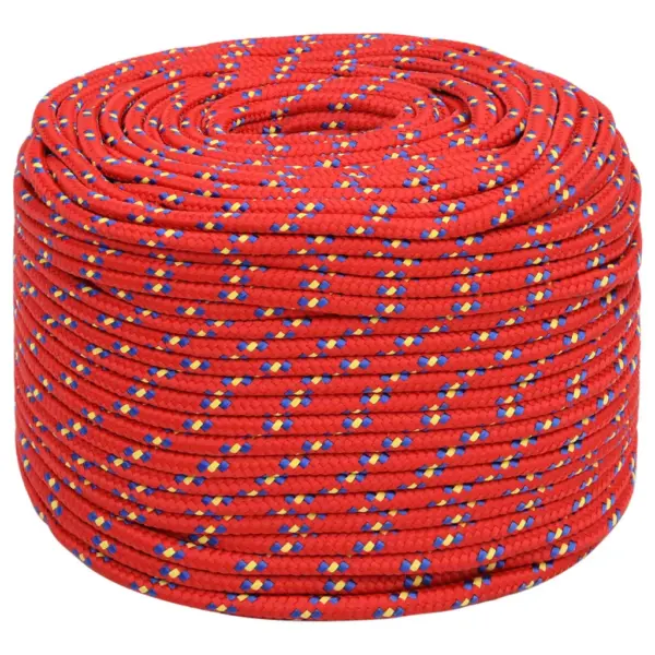 Punutud polüpropüleenist paadiköis, punane, 6 mm, 250 m – 2