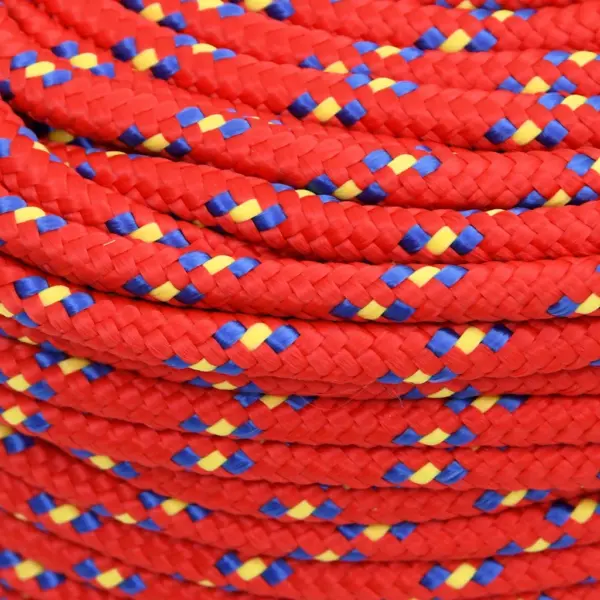Punutud polüpropüleenist paadiköis, punane, 6 mm, 250 m – 4