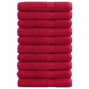 Saunalina komplekt SOLUND, 10 tk, punane, 80 x 200 cm, 100% puuvill, 600 gsm