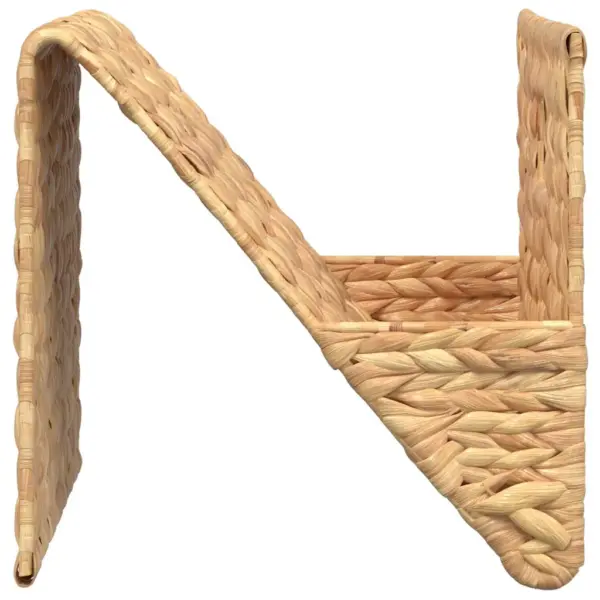 Punutud ajakirjahoidja vesihüatsindist, lainelise kujuga, pruun, 31 x 31 x 31 cm – 4