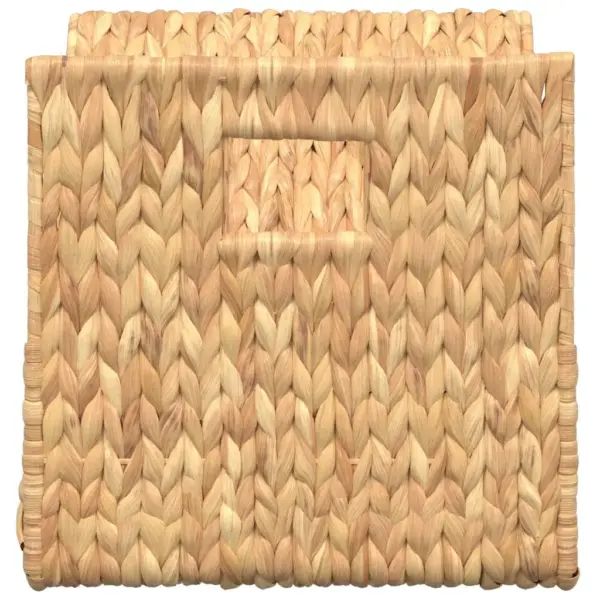 Punutud ajakirjahoidja vesihüatsindist, lainelise kujuga, pruun, 31 x 31 x 31 cm – 5