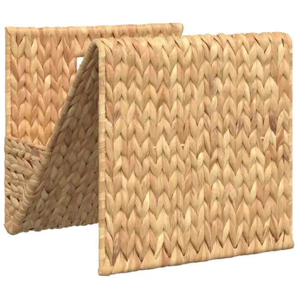 Punutud ajakirjahoidja vesihüatsindist, lainelise kujuga, pruun, 31 x 31 x 31 cm – 6