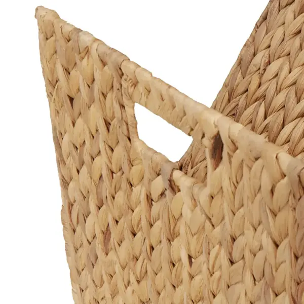 Punutud ajakirjahoidja vesihüatsindist, lainelise kujuga, pruun, 31 x 31 x 31 cm – 8