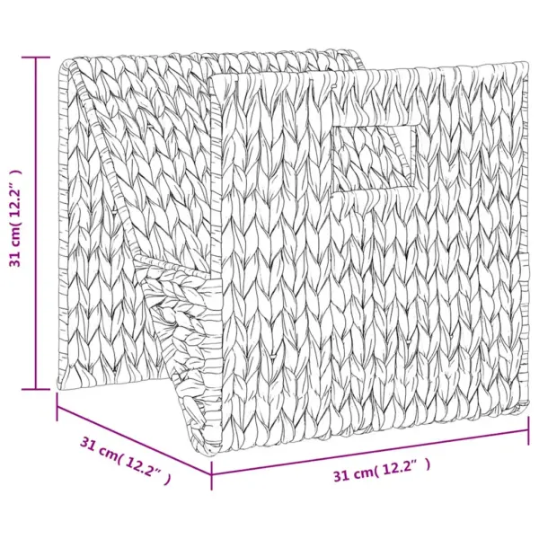 Punutud ajakirjahoidja vesihüatsindist, lainelise kujuga, pruun, 31 x 31 x 31 cm – 9