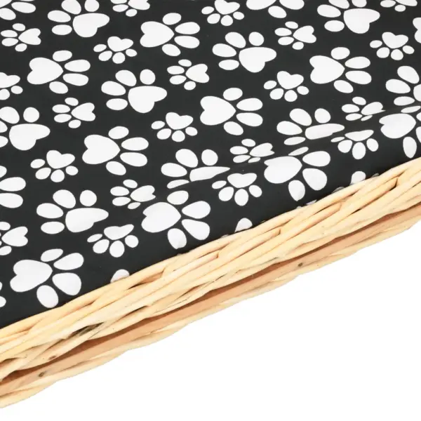 Punutud koerapesa eemaldatava pehmendusega, naturaalne paju, 90 x 54 x 35 cm – 5