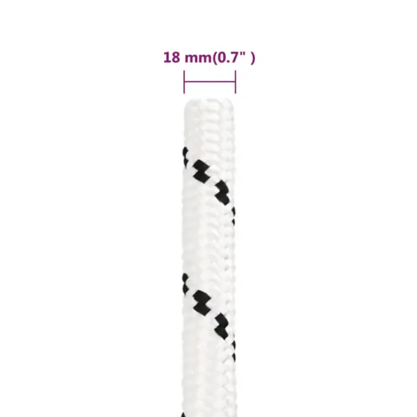 Punutud polüester paadiköis, valge, 18 mm x 25 m - 5