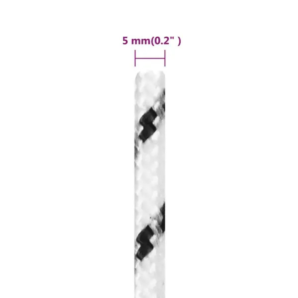Punutud polüester paadiköis, valge, 5 mm x 25 m – 5