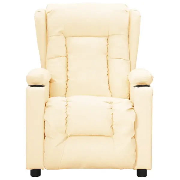 Püstitõusmist toetav elektriline massaažitool 6-punkti vibratsiooniga, kreemjas kunstnahk – 3