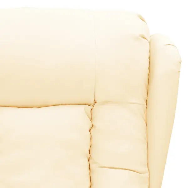 Püstitõusmist toetav elektriline massaažitool 6-punkti vibratsiooniga, kreemjas kunstnahk – 6