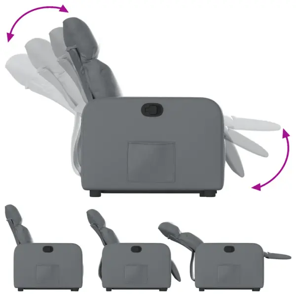 Püstitõusmist toetav elektriline tugitool hallist kunstnahast – 7