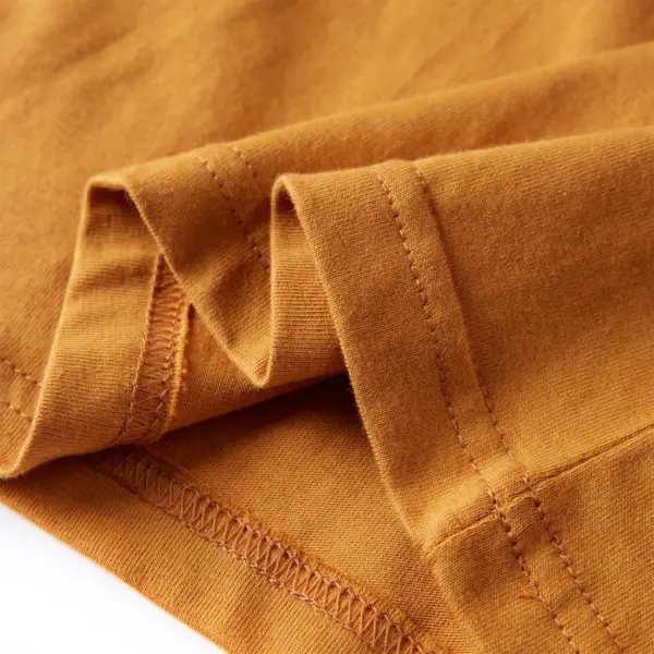 Pikkade varrukatega puuvillane lastesärk hundipildiga, tume ooker, suurus 104 – 6