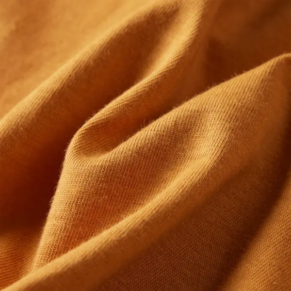 Pikkade varrukatega puuvillane lastesärk hundipildiga, tume ooker, suurus 104 – 7