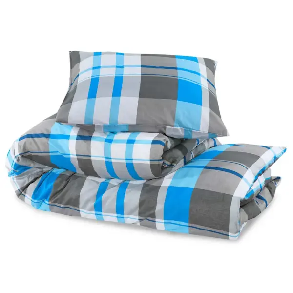 100% puuvillane voodipesukomplekt, sinine ja hall, tekikott 260 x 240 cm – 6