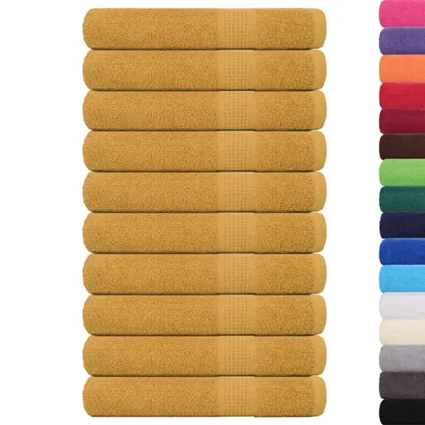 Puuvillased rätikud FROGN, 10 tk, kuldne, 100 x 200 cm, 360 g/m² – 2