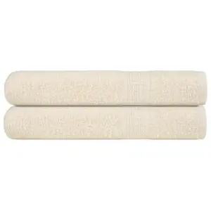 Suured puuvillased rätikud FROGN, 2 tk, kreemjasvalge, 100 x 200 cm, 360 g/m²