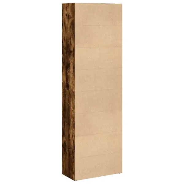 Raamaturiiul avatud riiulitega, suitsutatud tamme tooni tehispuit, 60 x 30 x 189 cm – 6