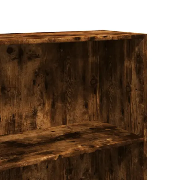 Raamaturiiul avatud riiulitega, suitsutatud tamme tooni tehispuit, 60 x 30 x 189 cm – 7