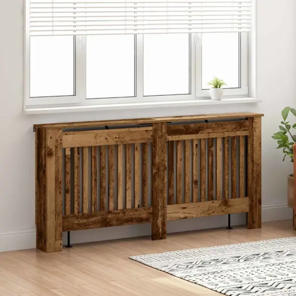 Tehispuidust radiaatorikate ülemise riiuliga, vana puit, 172 x 19 x 81,5 cm – 3