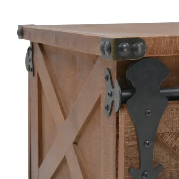 Ratastega kuusepuidust kohvilaud liugustega, pruun, 91 x 51 x 38 cm – 9