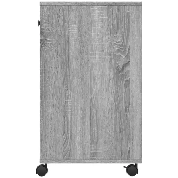 Ratastega printerialus hoiuriiulitega, hall Sonoma tamm, tehispuit, 60 x 48 x 68,5 cm – 6