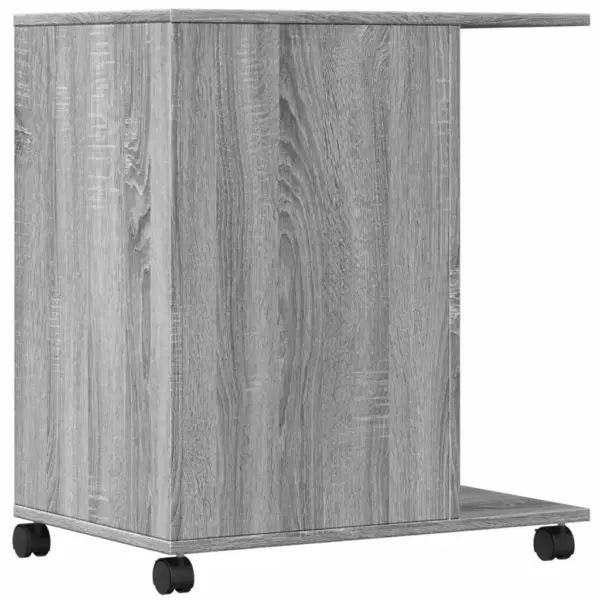 Ratastega printerialus hoiuriiulitega, hall Sonoma tamm, tehispuit, 60 x 48 x 68,5 cm – 7