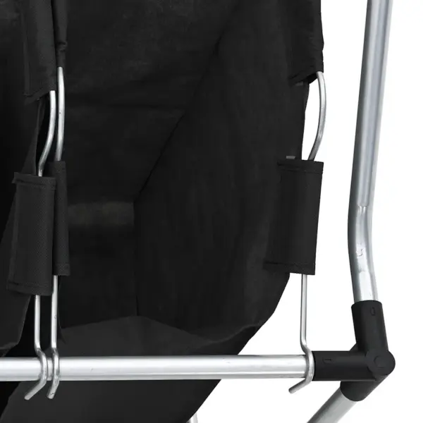 Ratastel pesusorteerija 3 kotiga, must, terasraam – 11