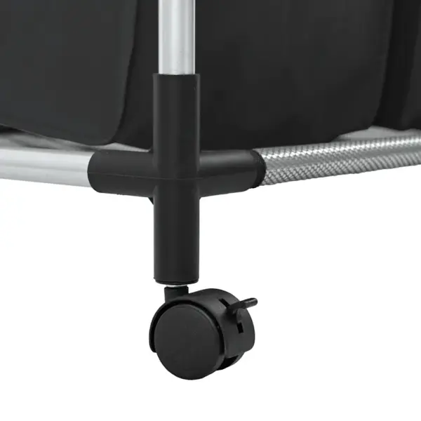 Ratastel pesusorteerija 3 kotiga, must, terasraam – 9