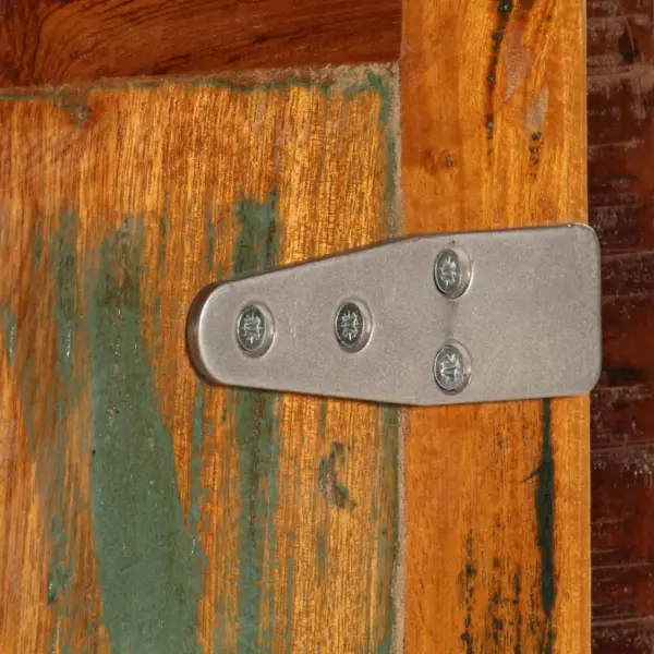 Ratastel öökapp taaskasutatud puidust, mitmevärviline, 50 x 30 x 50 cm – 7