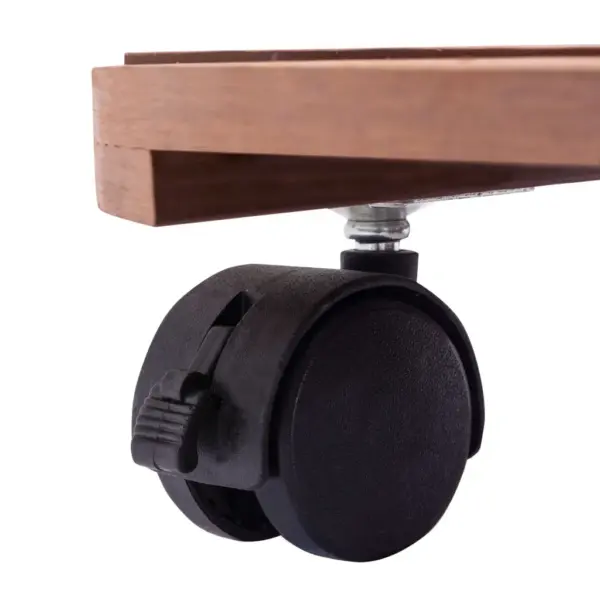 360° ratastega ratastel taimealused piduritega, 2 tk, pruun WPC, Ø30 x 7,5 cm – 5