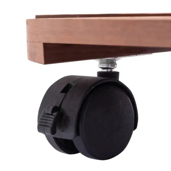 Ratastel taimealus piduritega, 4 tk, pruun WPC, Ø30 x 7,5 cm – 5