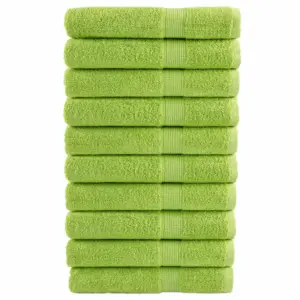 Rätikukomplekt SOLUND, 10 tk, õunaroheline, 100 x 200 cm, 600 gsm, 100% puuvill